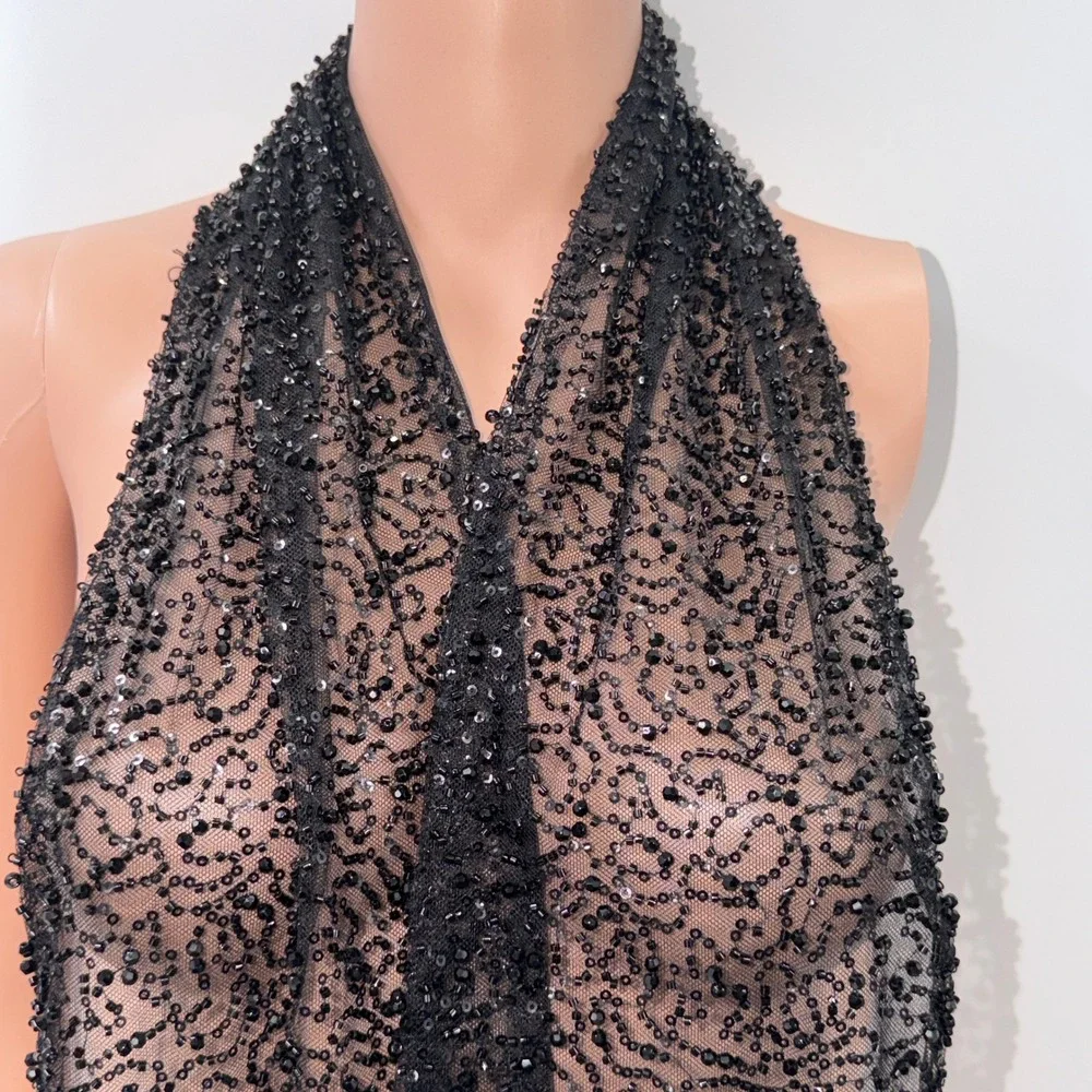 Old Hollywood Mob Wife Sequin Scarf Party Wrap 90s Y2K Evening Bling WhimsiGoth